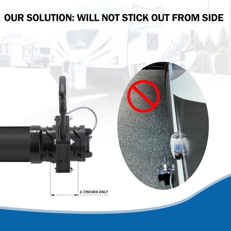GLOBIZ Short Bayonet Hook Twist-On Waste Valve RV Gate Valve Compatible with Most Brands of Bayonet/Lug Adapter UV-Resistant(1Pack) Black(8050) - Image 2